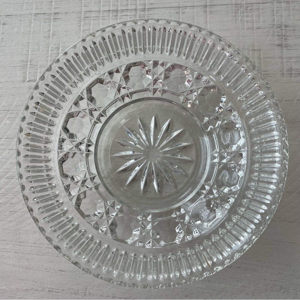 Windsor Clear Mayonnaise Bowl by Federal Glass Button and Cane Design